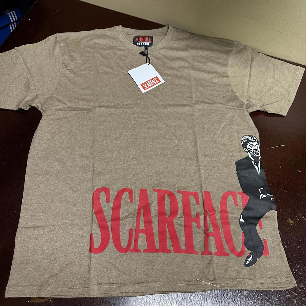 Reason, Scarface brown, short sleeve men’s T-shirt, XL